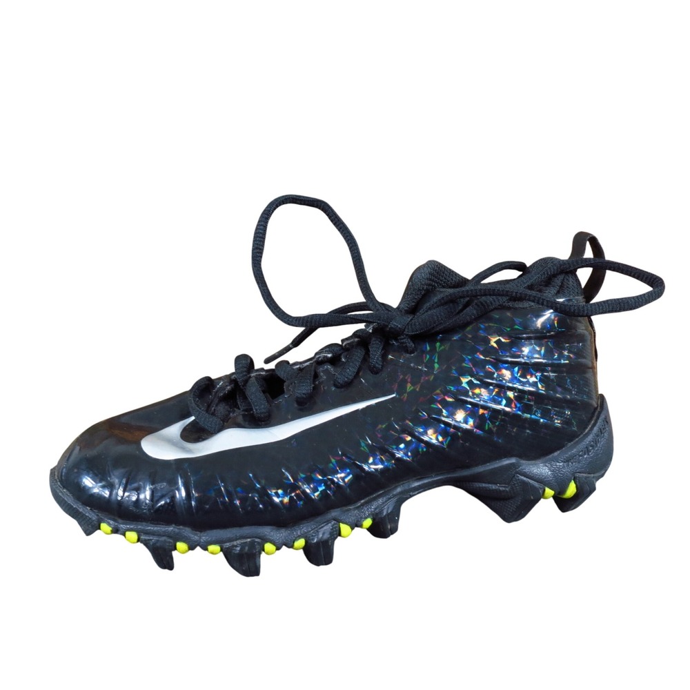 Nike Alpha Menace Shark GS Youth Football Cleats 1Y Athletic Black Shine Silver